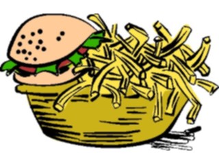 Sticker Custom Preview Image #063213 Food Drink Fast Food Hamburger Fries1