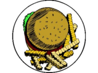 Sticker Custom Preview Image #063215 Food Drink Fast Food Hamburger Fries3