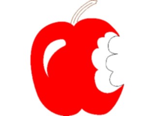 Sticker Custom Preview Image #063616 Food Drink Fruits Apple Bitten2