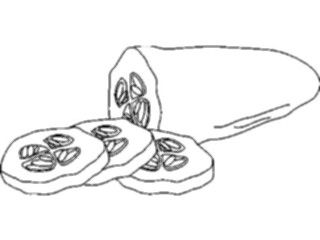 Sticker Custom Preview Image #064382 Food Drink Keylined Cucumber