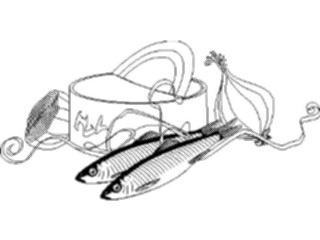 Sticker Custom Preview Image #064389 Food Drink Keylined Fish Onions