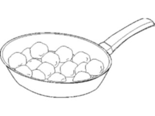 Sticker Custom Preview Image #064393 Food Drink Keylined Frying Pan2