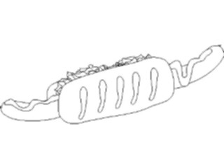 Sticker Custom Preview Image #064400 Food Drink Keylined Hot Dog