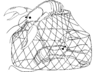 Sticker Custom Preview Image #064407 Food Drink Keylined Lobster Trap