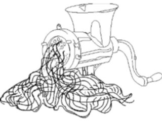 Sticker Custom Preview Image #064411 Food Drink Keylined Meat Grinder