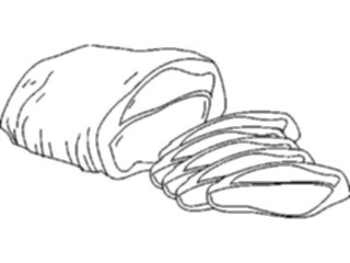 Sticker Custom Preview Image #064414 Food Drink Keylined Meat Sliced2