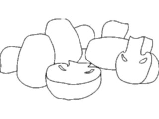 Sticker Custom Preview Image #064415 Food Drink Keylined Mushrooms