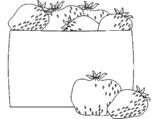 Sticker Custom Preview Image #064439 Food Drink Keylined Strawberriesin Basket