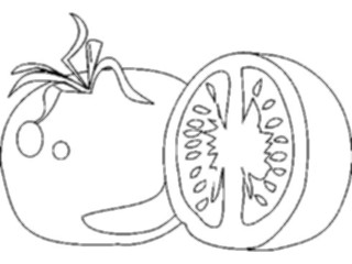 Sticker Custom Preview Image #064444 Food Drink Keylined Tomato1