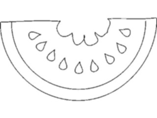 Sticker Custom Preview Image #064448 Food Drink Keylined Watermelon Slice1