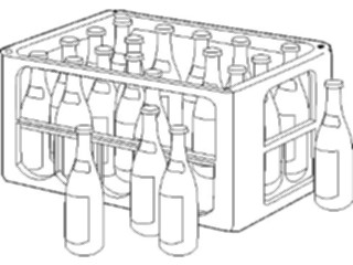Sticker Custom Preview Image #064450 Food Drink Keylined Wine Bottles Crate