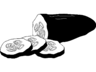 Sticker Custom Preview Image #064885 Food Drink Silhouettes Cucumber