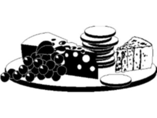 Sticker Custom Preview Image #064947 Food Drink Silhouettes Platter Fruit Cheese