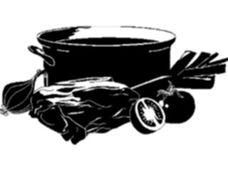 Sticker Custom Preview Image #064977 Food Drink Silhouettes Vegetables Pot