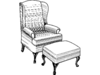 Sticker Custom Preview Image #066126 Furniture Wingback Chair Ottoman