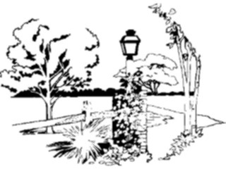 Sticker Custom Preview Image #066349 Gardening Lamp Post Trees