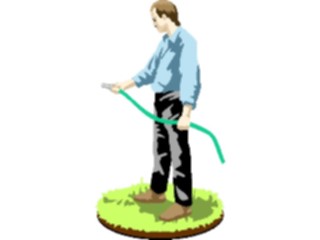 Sticker Custom Preview Image #066394 Gardening Manwith Hose