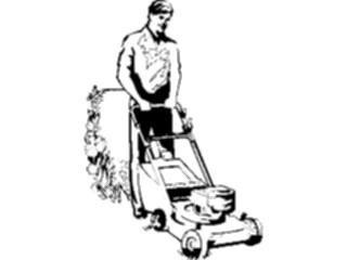 Sticker Custom Preview Image #066395 Gardening Manwith Lawnmower1