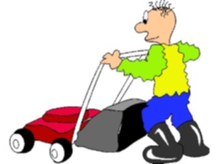 Sticker Custom Preview Image #066396 Gardening Manwith Lawnmower2