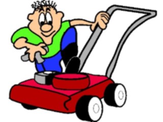 Sticker Custom Preview Image #066398 Gardening Manwith Lawnmower4