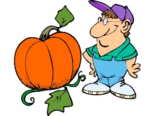 Sticker Custom Preview Image #066402 Gardening Manwith Pumpkin