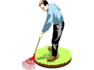 Sticker Custom Preview Image #066403 Gardening Manwith Rake1