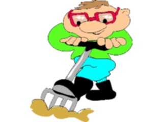 Sticker Custom Preview Image #066404 Gardening Manwith Rake2