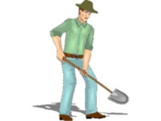 Sticker Custom Preview Image #066411 Gardening Manwith Shovel6