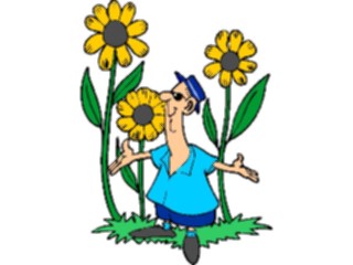 Sticker Custom Preview Image #066414 Gardening Manwith Sunflowers
