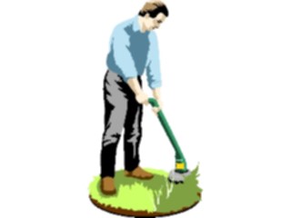 Sticker Custom Preview Image #066415 Gardening Manwith Weed Cutter