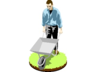Sticker Custom Preview Image #066416 Gardening Manwith Wheelbarrow