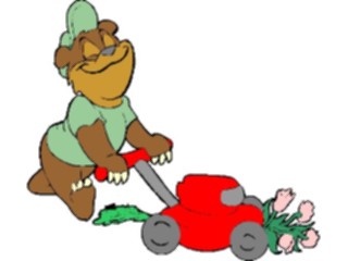 Sticker Custom Preview Image #066427 Gardening Mowing Lawn Bear