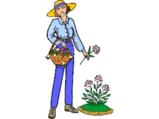 Sticker Custom Preview Image #066436 Gardening Picking Flowers