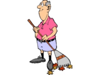 Sticker Custom Preview Image #066496 Gardening Raking Leaves