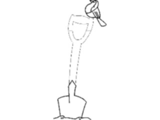 Sticker Custom Preview Image #066532 Gardening Shovel Bird