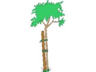 Sticker Custom Preview Image #066572 Gardening Tree Tiedto Stake