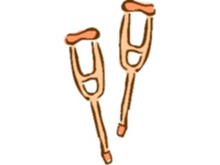 Sticker Custom Preview Image #068029 Health Medical Cartoons Crutches