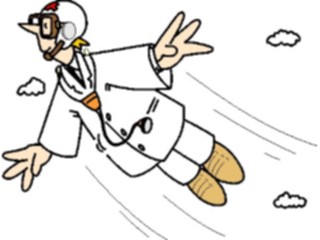 Sticker Custom Preview Image #068092 Health Medical Cartoons Doctor Flying