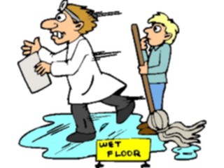 Sticker Custom Preview Image #068112 Health Medical Cartoons Doctor Wet Floor