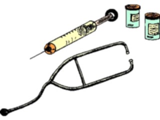 Sticker Custom Preview Image #068768 Health Medical Equipment Supplies Stethoscope Syringe