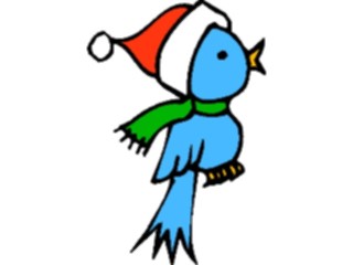 Sticker Custom Preview Image #069999 Holidays Christmas General Bird Wearing Hat
