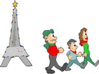 Sticker Custom Preview Image #070239 Holidays Christmas General Eiffel Tower Decorated