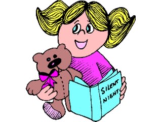 Sticker Custom Preview Image #070263 Holidays Christmas General Girl Reading