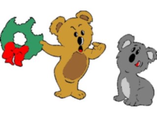 Sticker Custom Preview Image #070301 Holidays Christmas General Koalas Wreath