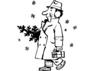 Sticker Custom Preview Image #070323 Holidays Christmas General Man Carrying Tree