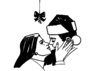 Sticker Custom Preview Image #070330 Holidays Christmas General Mistletoe Kiss