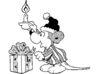 Sticker Custom Preview Image #070335 Holidays Christmas General Mousewith Gift