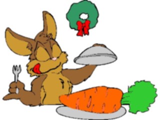 Sticker Custom Preview Image #070365 Holidays Christmas General Rabbit Christmas Dinner