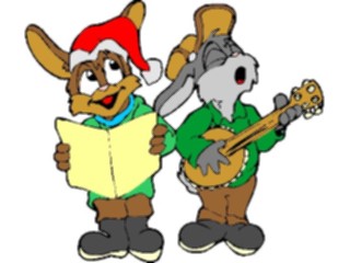 Sticker Custom Preview Image #070368 Holidays Christmas General Rabbits Carolling