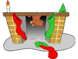 Sticker Custom Preview Image #070383 Holidays Christmas General Squirrelin Fireplace